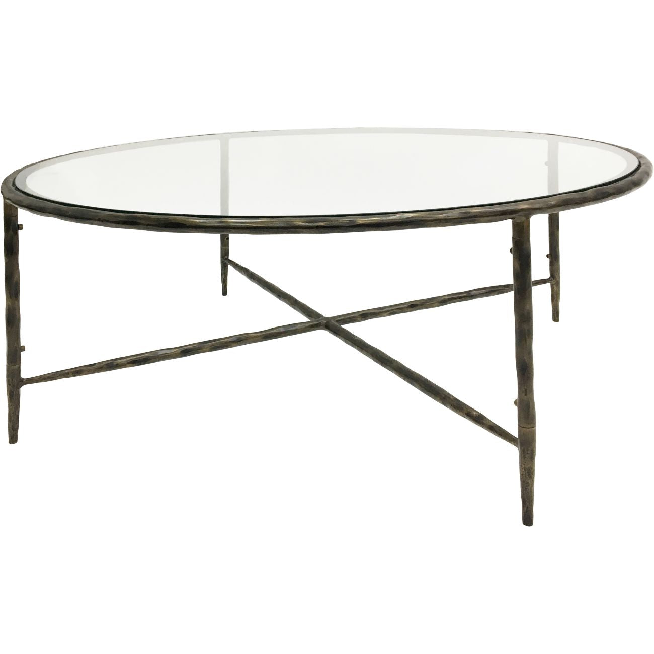 Patterdale Dark Bronze & Glass Round Coffee Table